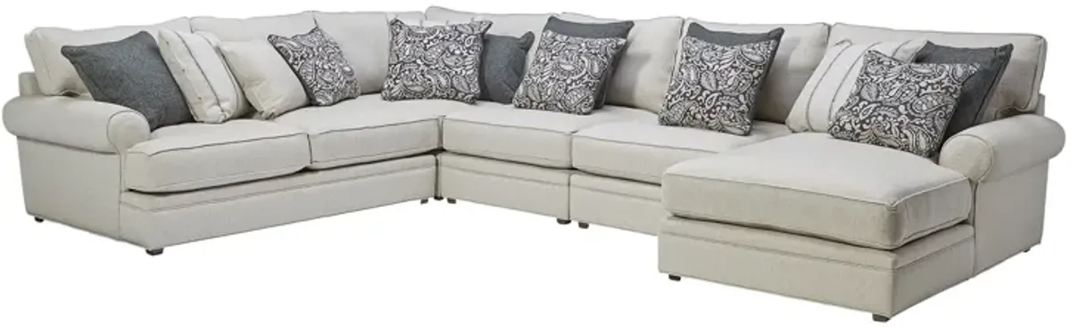 Lincoln Putty 5-Piece Sectional with Right Arm Facing Chaise