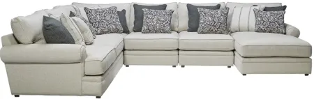 Lincoln Putty 5-Piece Sectional with Right Arm Facing Chaise