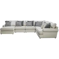 Lincoln Putty 5-Piece Sectional with Left Arm Facing Chaise