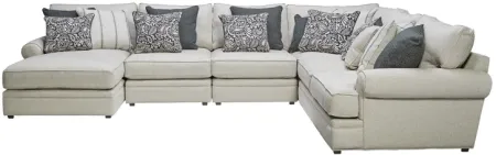 Lincoln Putty 5-Piece Sectional with Left Arm Facing Chaise