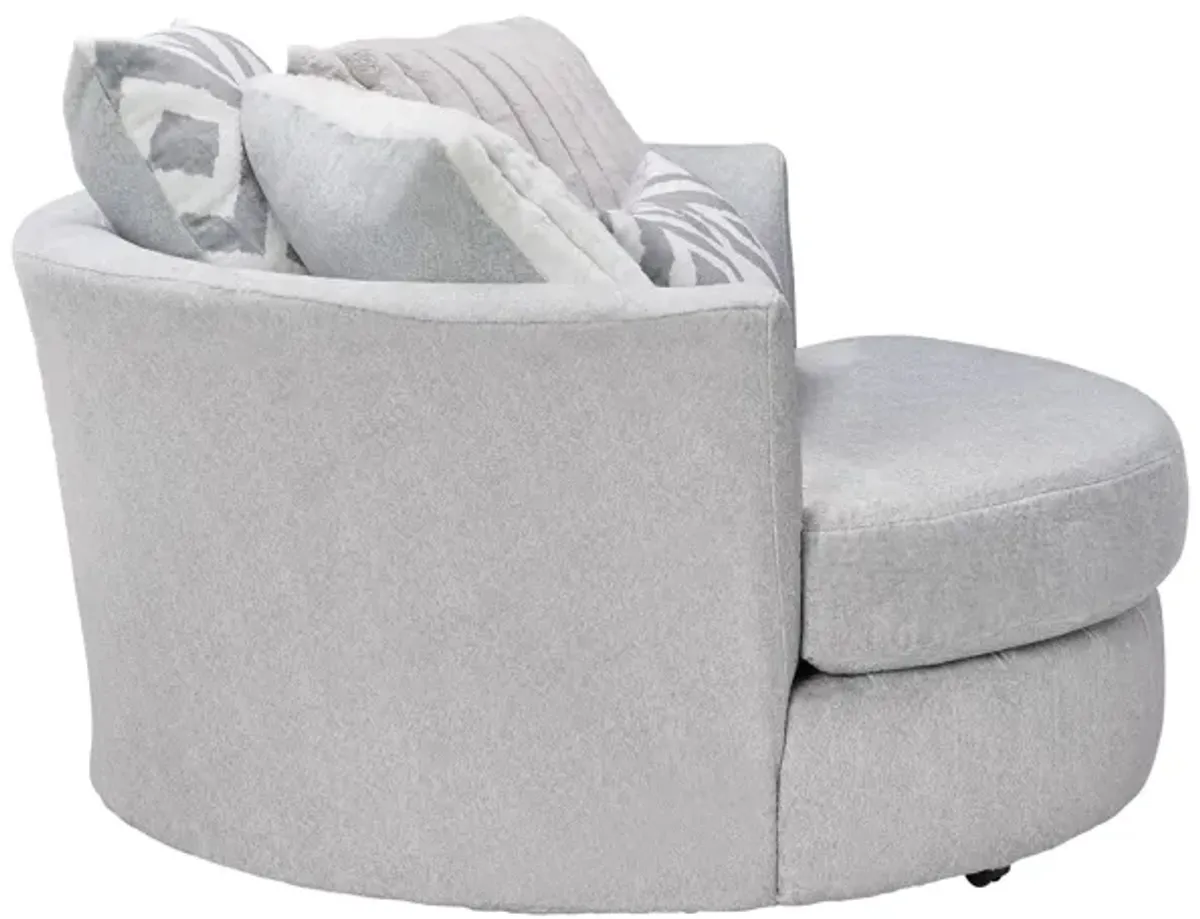 Chloe Silver Swivel Pod Chair