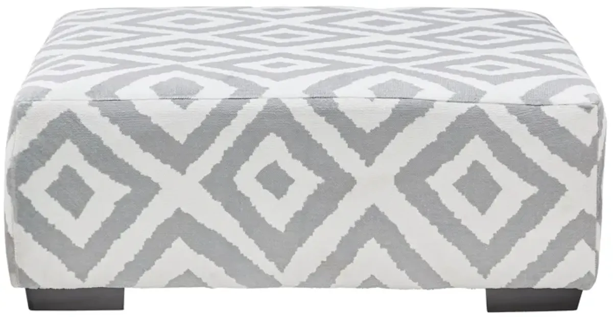 Chloe Silver Cocktail Ottoman