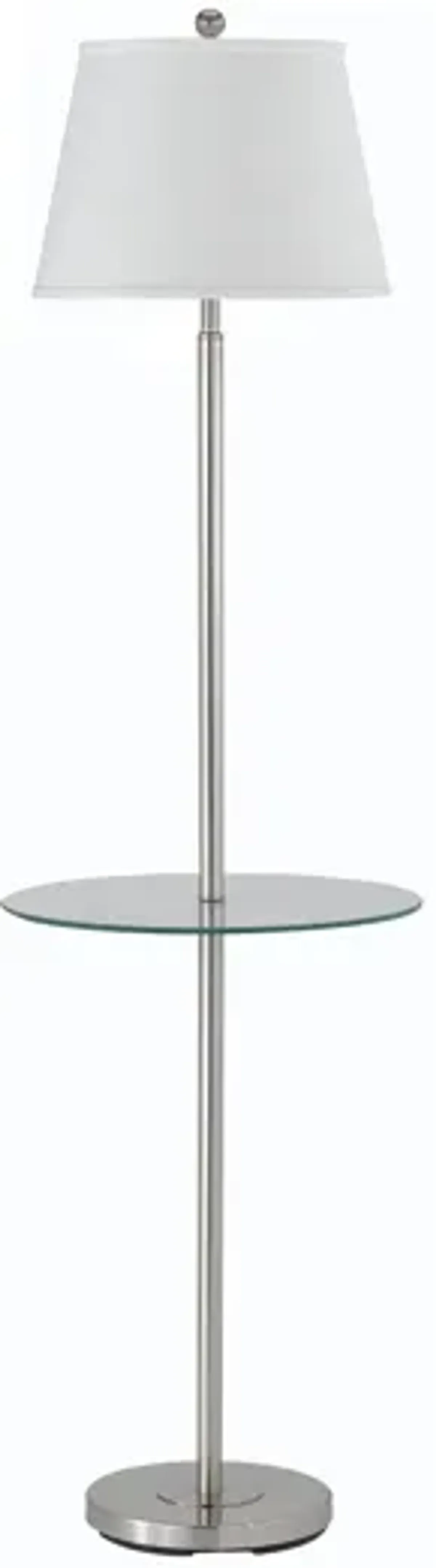 Silver Floor Lamp with Glass Tray