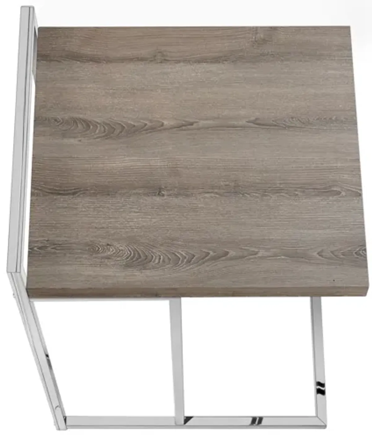 Dark Taupe Chrome Metal Accent Table