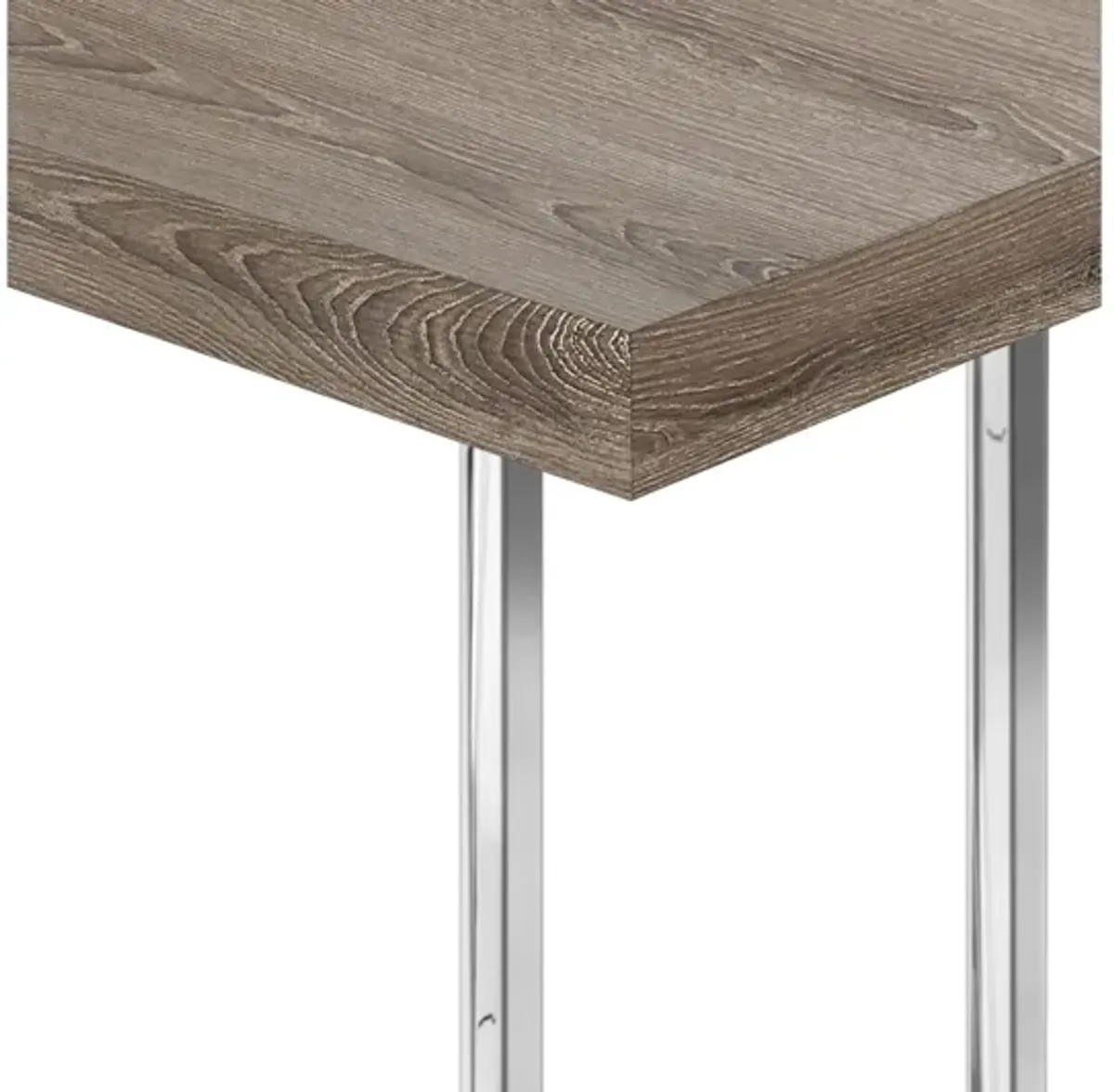 Dark Taupe Chrome Metal Accent Table