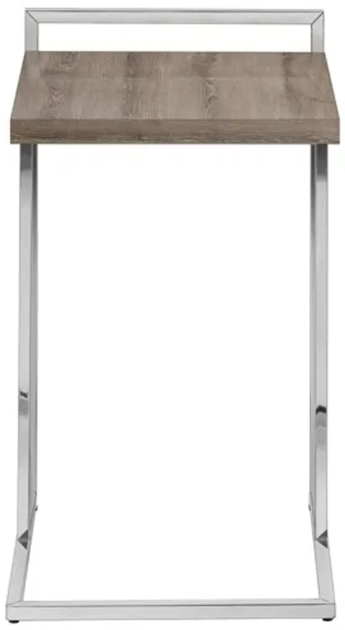 Dark Taupe Chrome Metal Accent Table