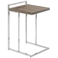 Dark Taupe Chrome Metal Accent Table