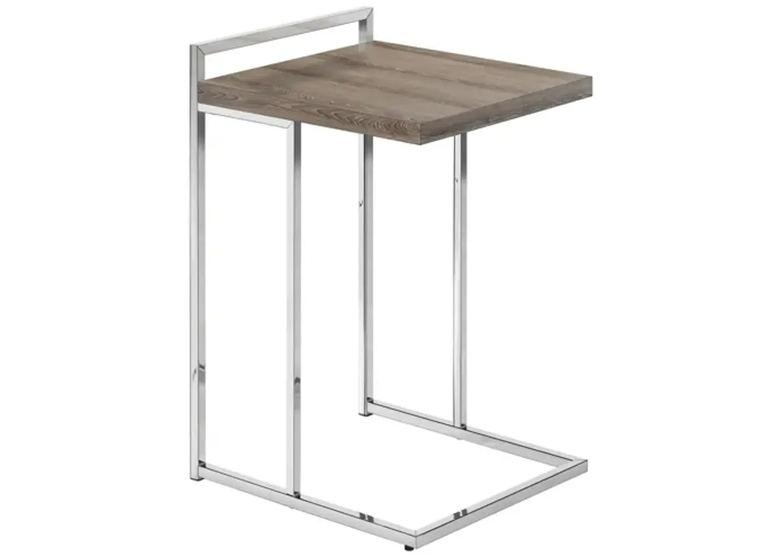 Dark Taupe Chrome Metal Accent Table