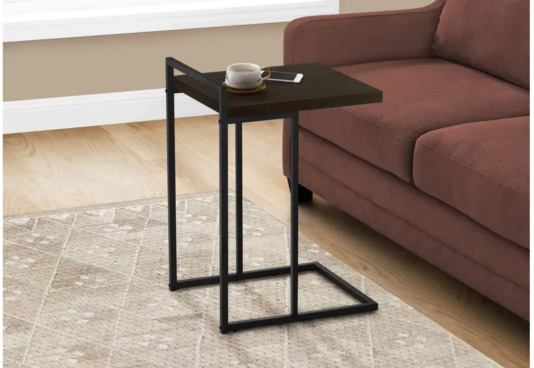 Espresso Black Metal Accent Table