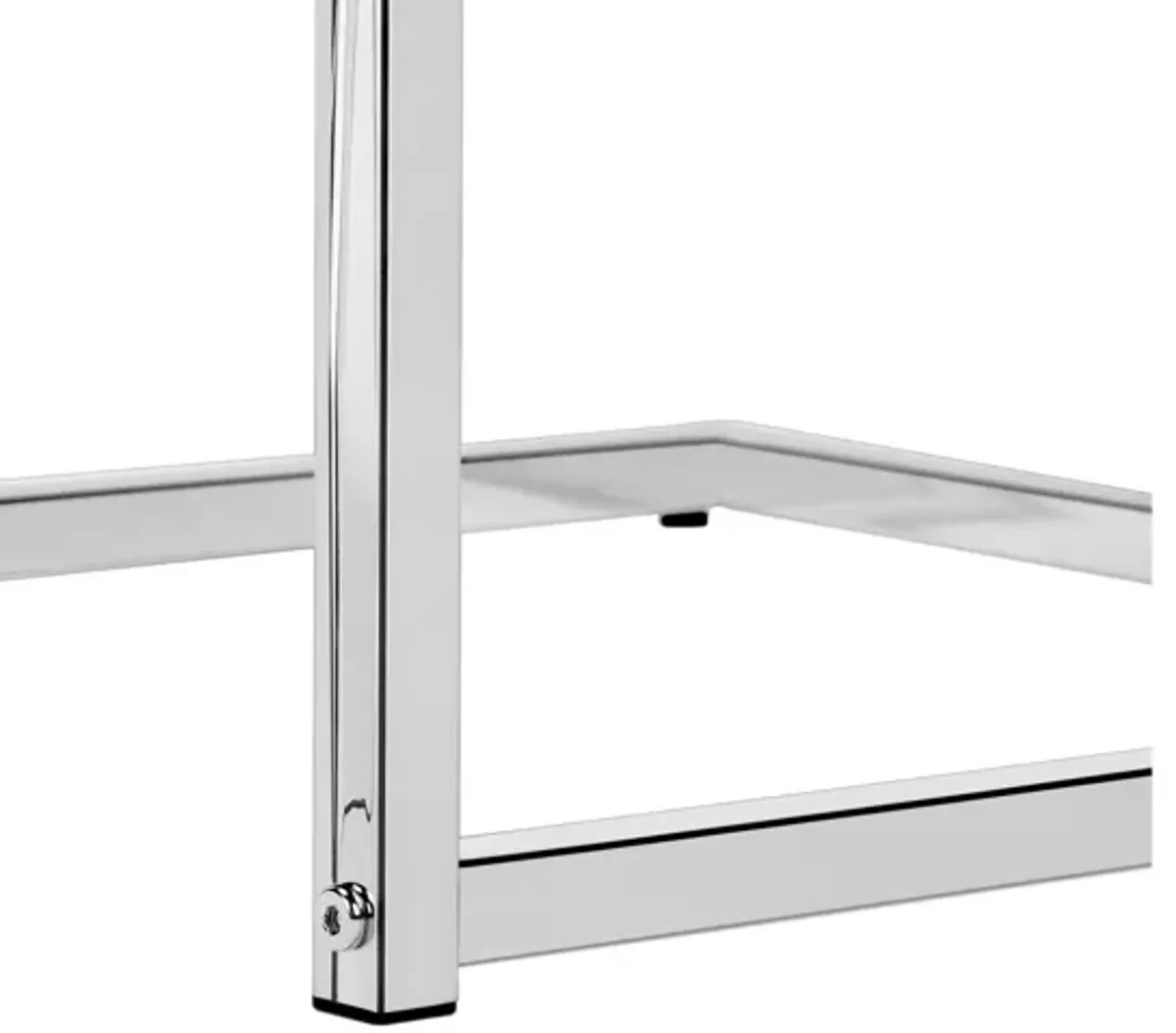 Glossy White Chrome Metal Accent Table