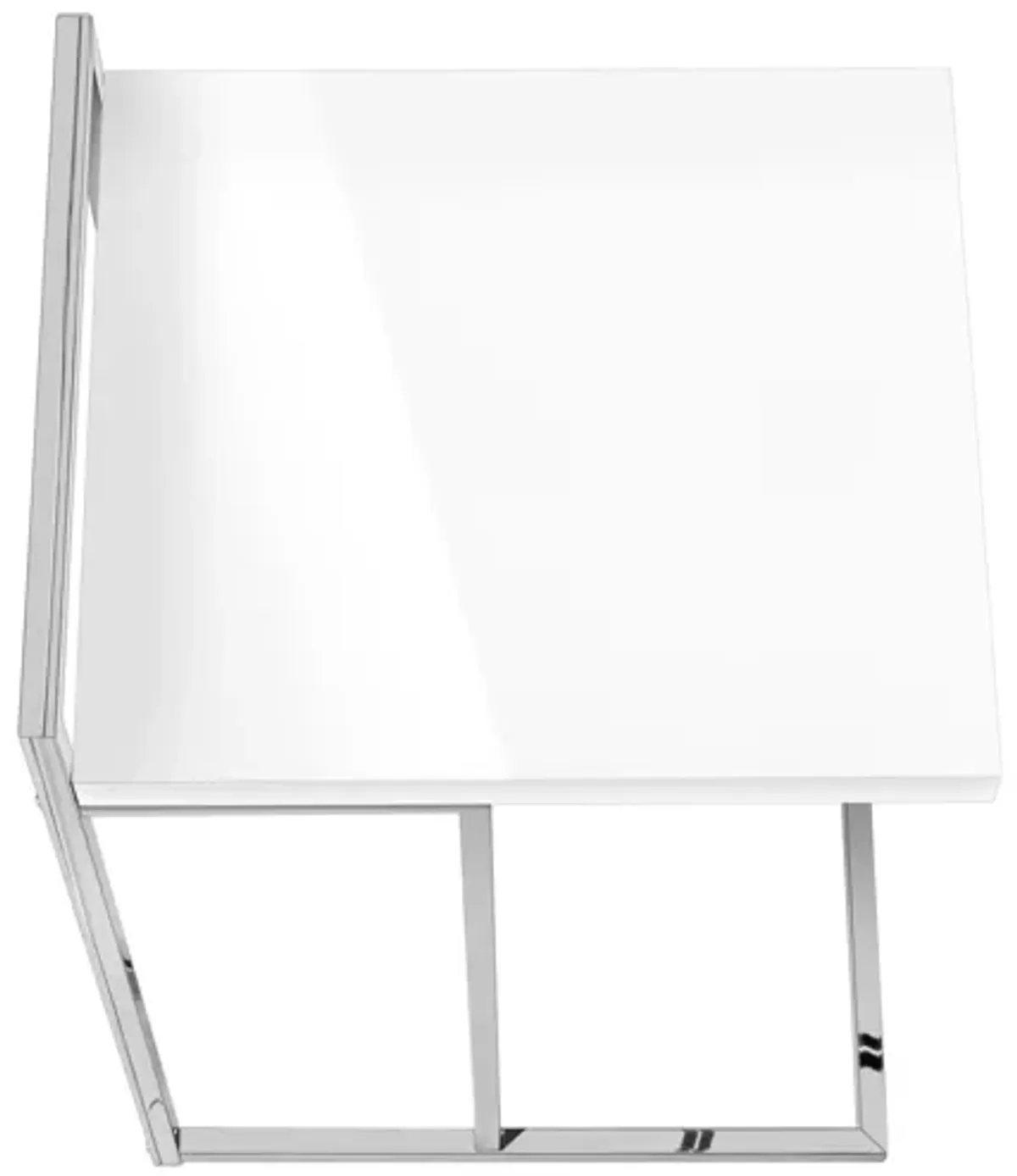 Glossy White Chrome Metal Accent Table