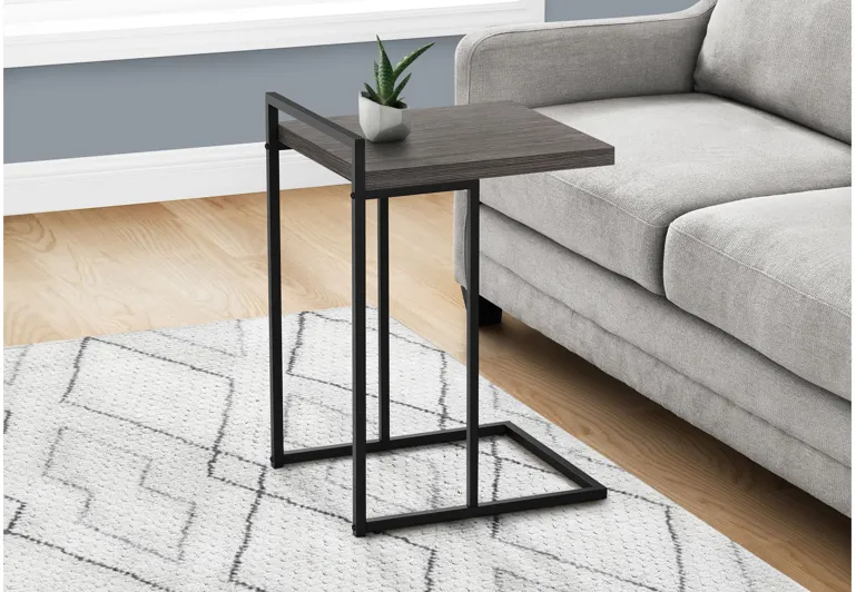 Grey Black Metal Accent Table