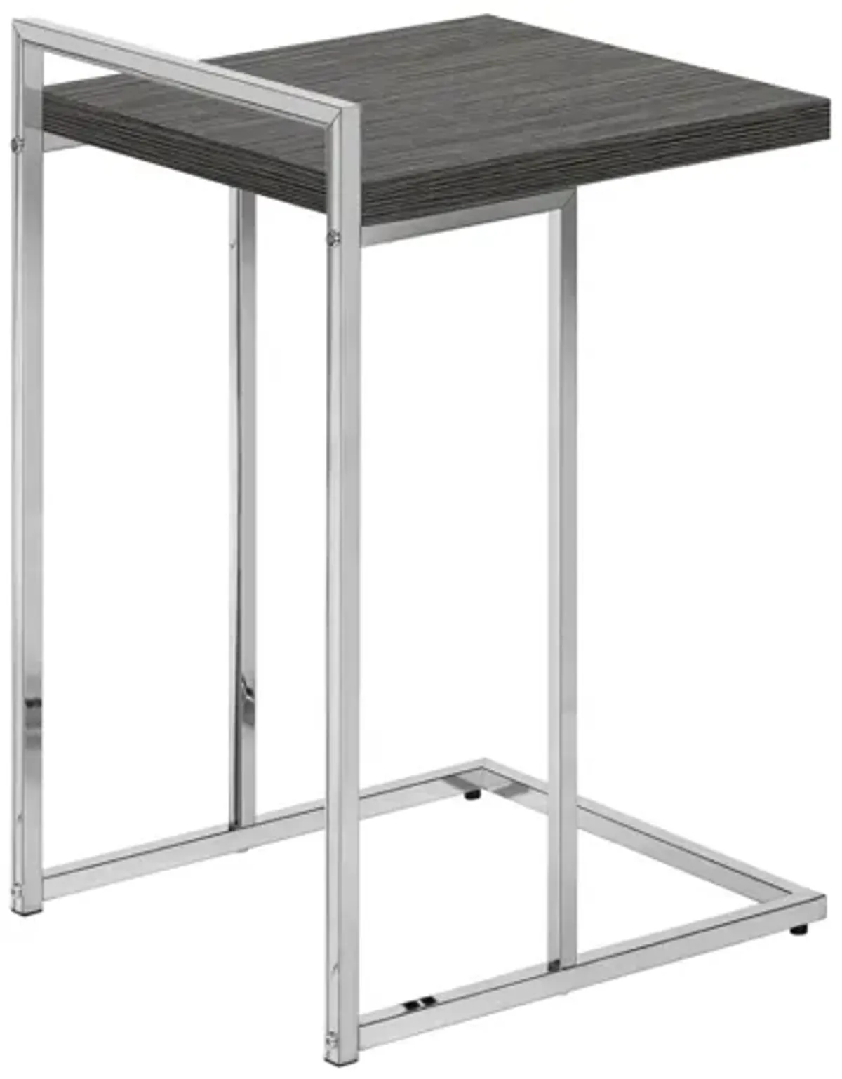 Grey Chrome Metal Accent Table