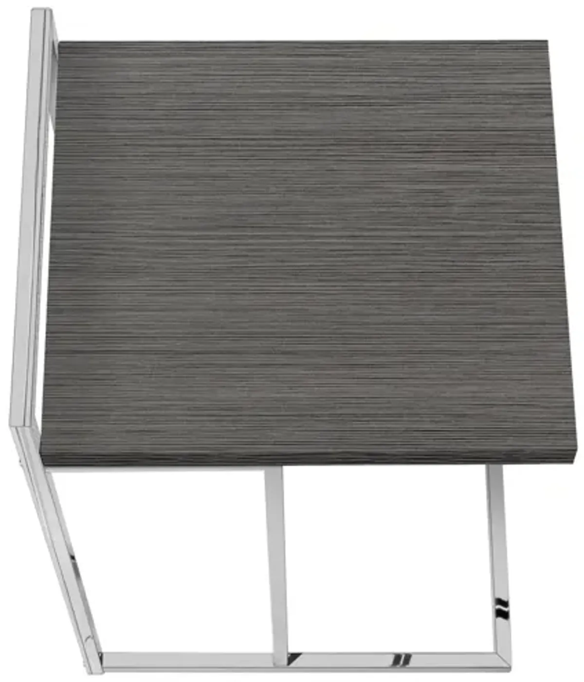 Grey Chrome Metal Accent Table