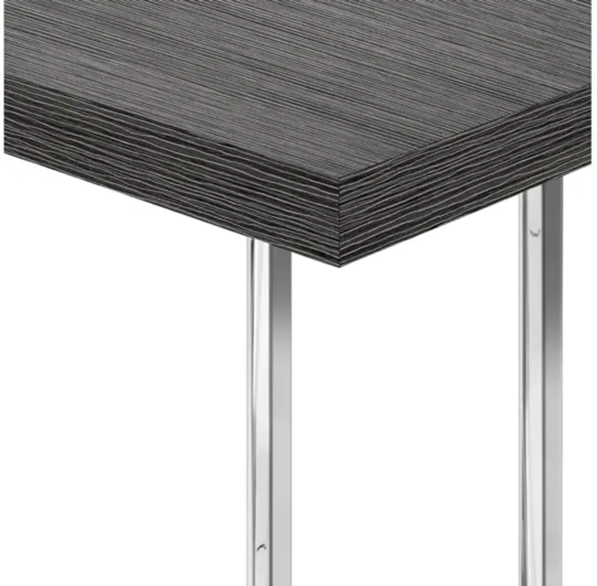 Grey Chrome Metal Accent Table