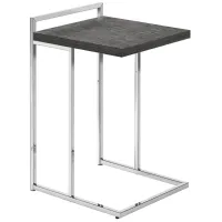 Grey Chrome Metal Accent Table