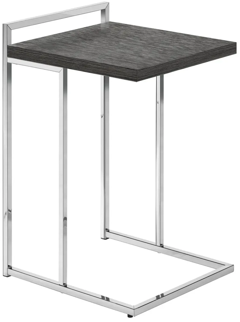 Grey Chrome Metal Accent Table