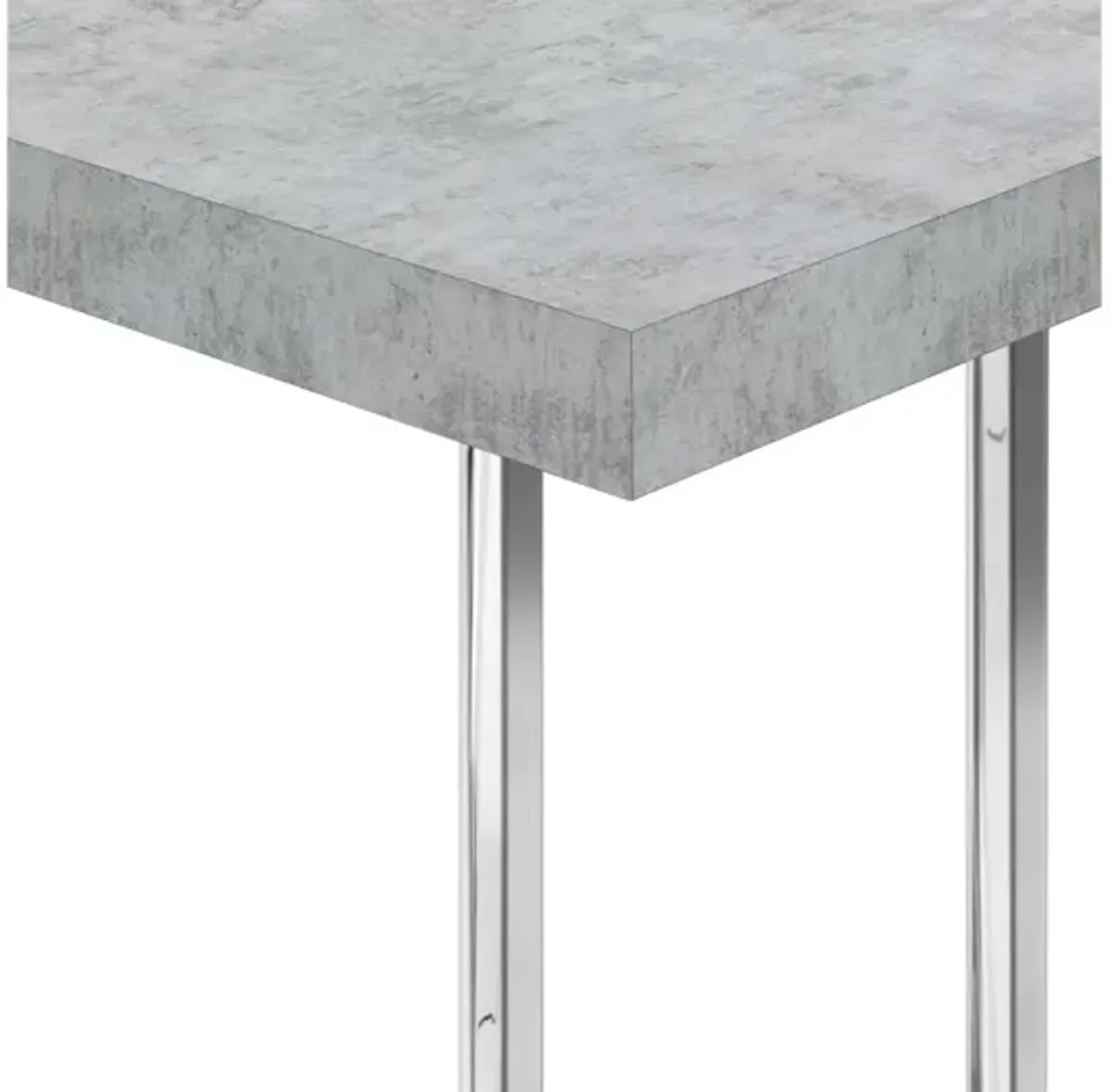 Grey Cement & Chrome Metal Accent Table