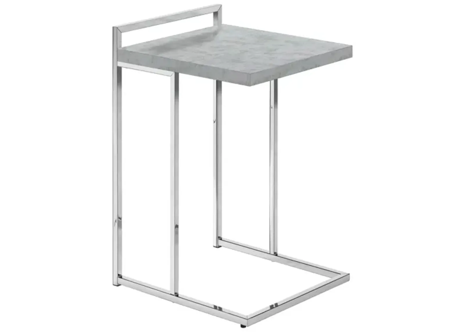 Grey Cement & Chrome Metal Accent Table