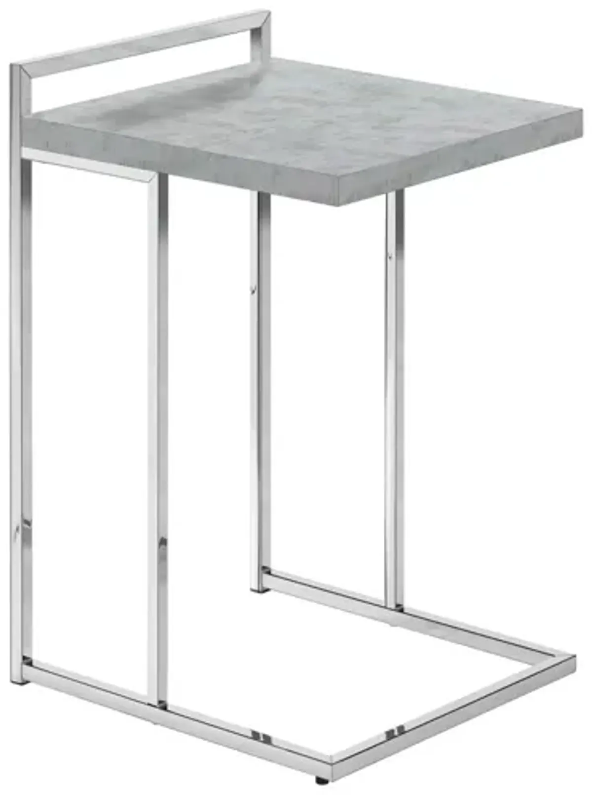 Grey Cement & Chrome Metal Accent Table