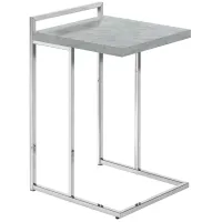 Grey Cement & Chrome Metal Accent Table