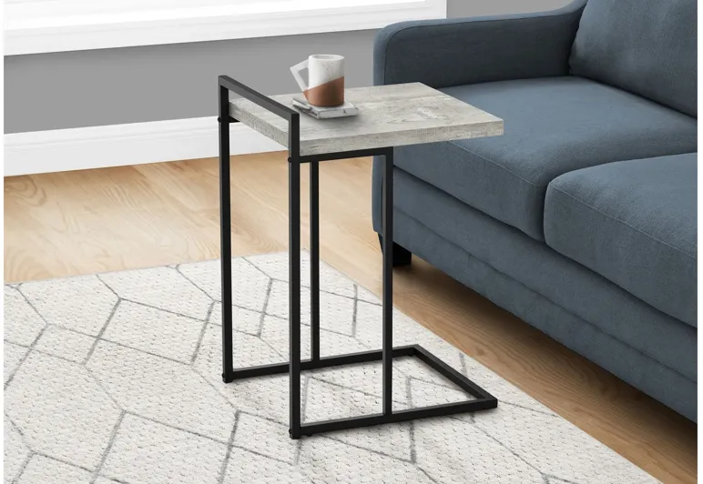 Grey Reclaimed Wood & Black Metal Accent Table