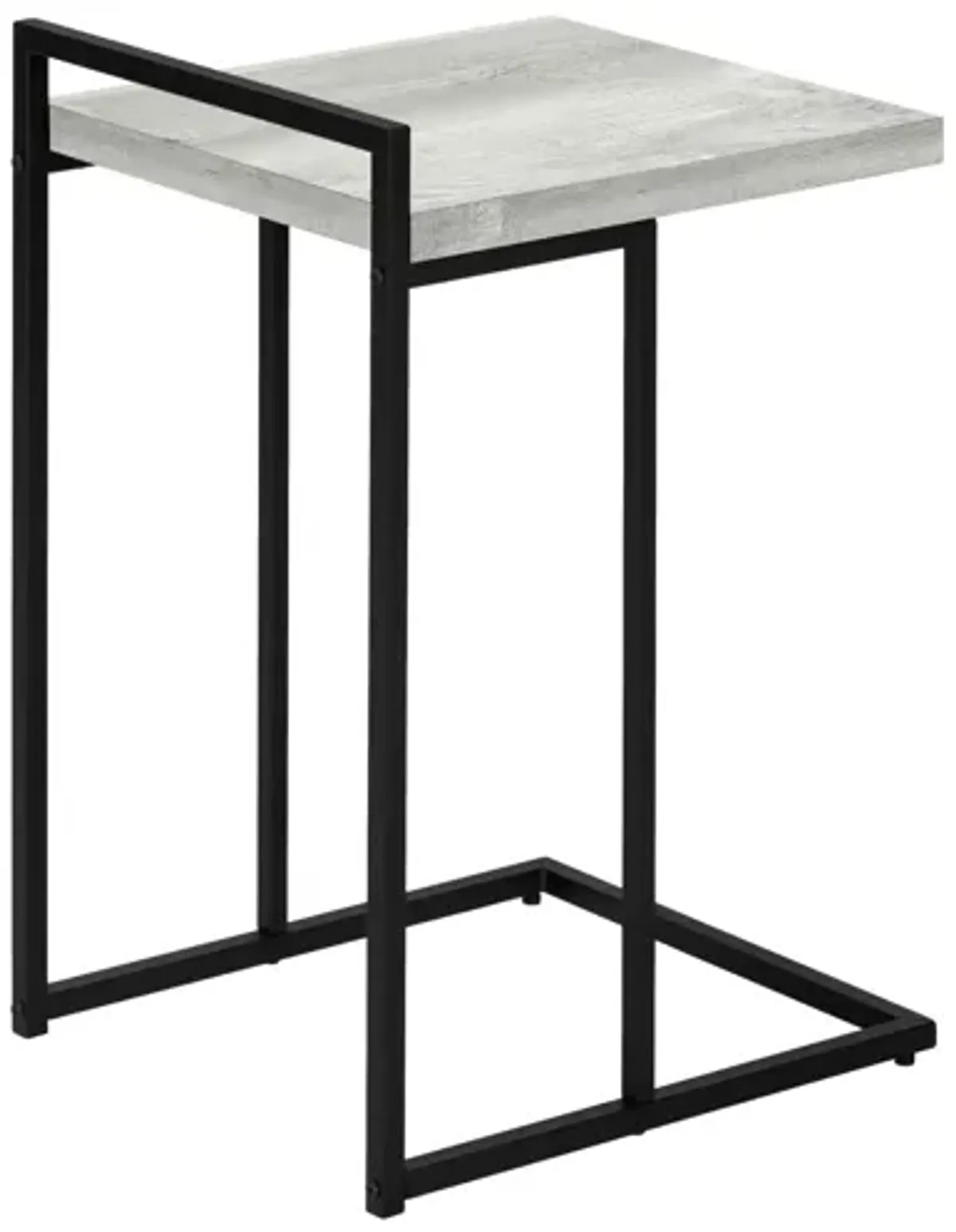 Grey Reclaimed Wood & Black Metal Accent Table