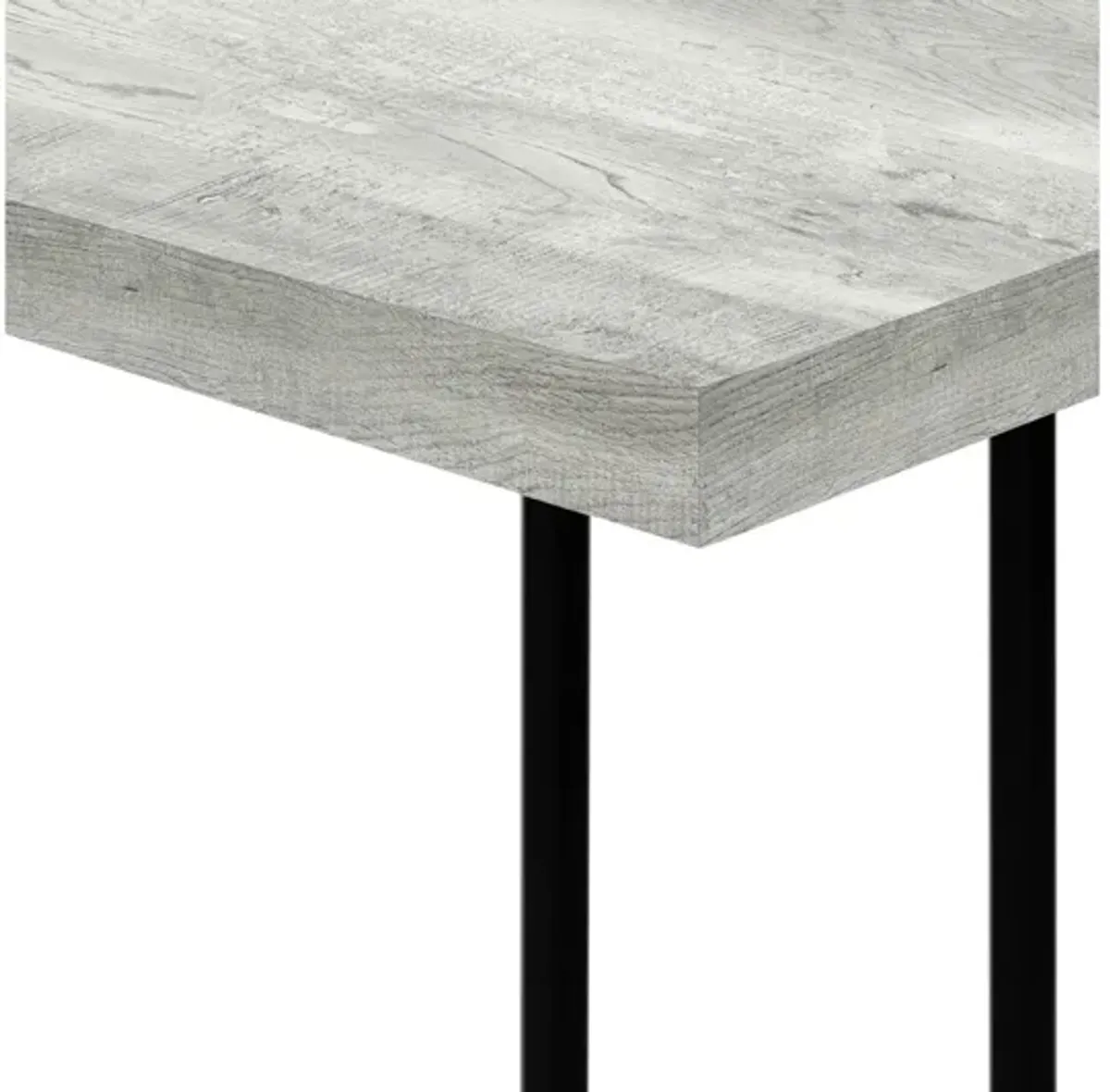 Grey Reclaimed Wood & Black Metal Accent Table