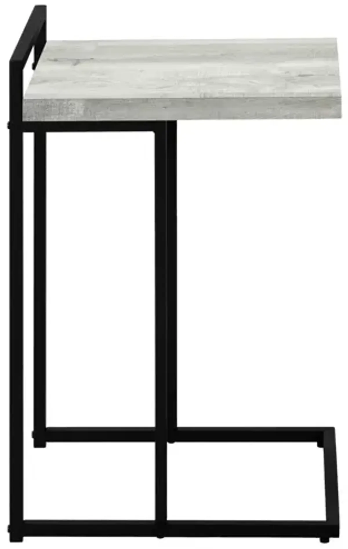 Grey Reclaimed Wood & Black Metal Accent Table