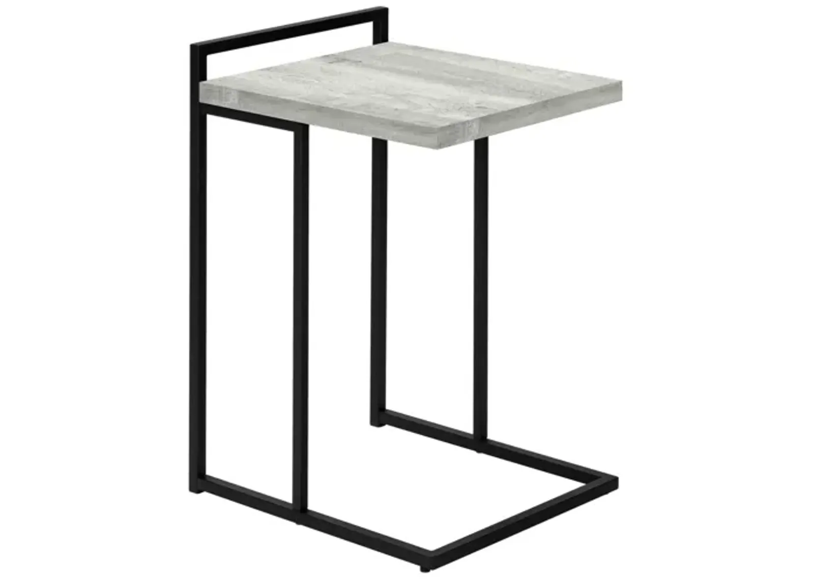 Grey Reclaimed Wood & Black Metal Accent Table