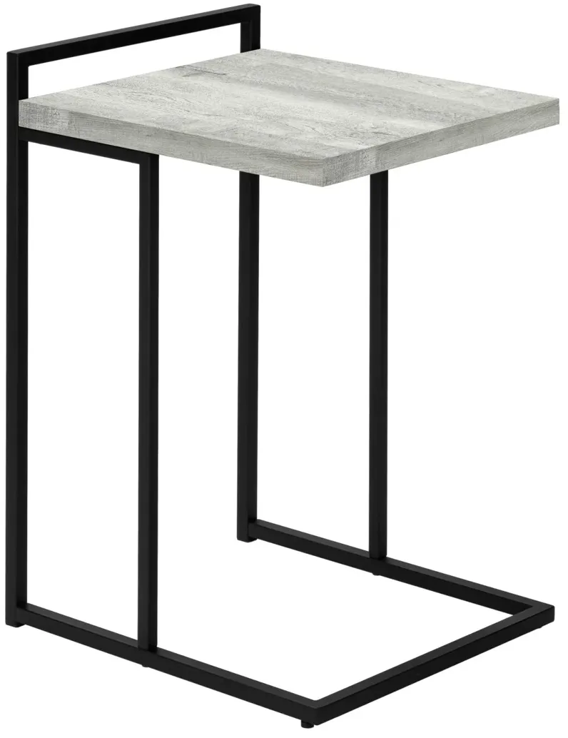 Grey Reclaimed Wood & Black Metal Accent Table