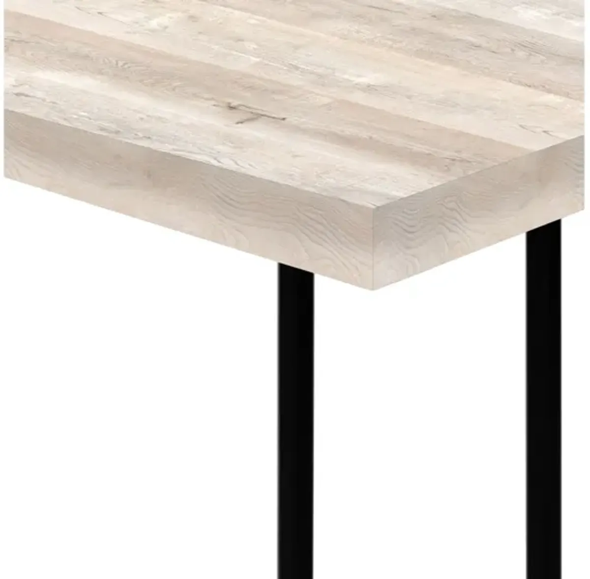 Taupe Reclaimed Wood Black Metal Accent Table