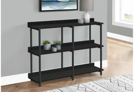 Black Metal Hall Console with Shelves