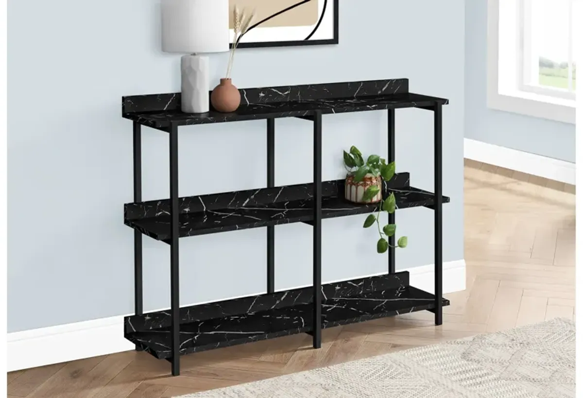 Black Marble & Metal Console Table