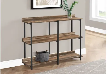 Brown Reclaimed Wood Look Console Table