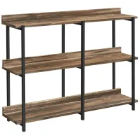 Brown Reclaimed Wood Look Console Table