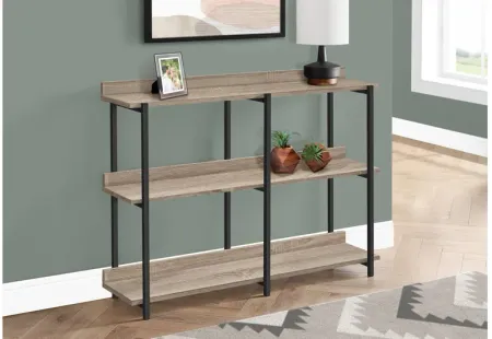 Dark Taupe & Metal Console Table