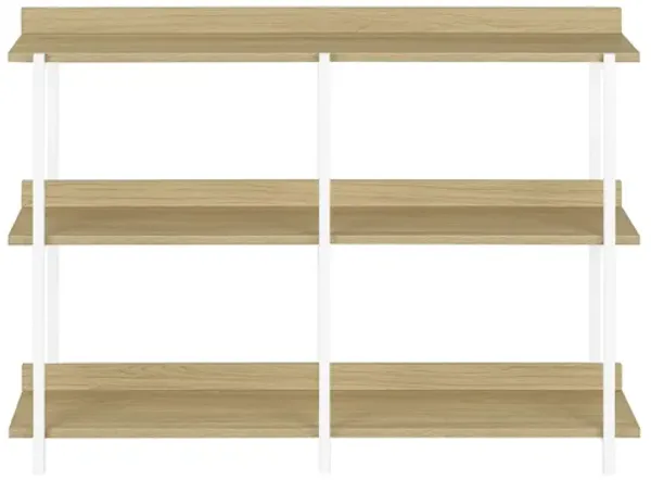 Natural & White Metal Hall Console Table