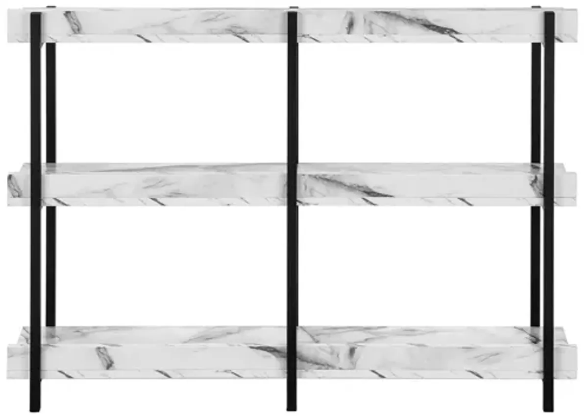 White Marble & Black Metal Console Table