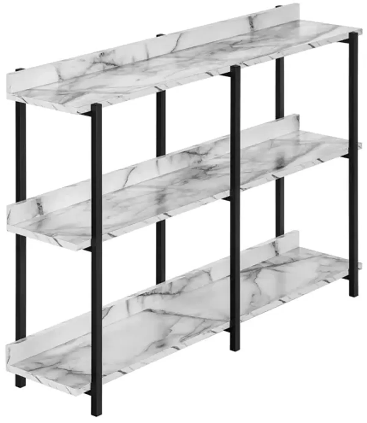 White Marble & Black Metal Console Table