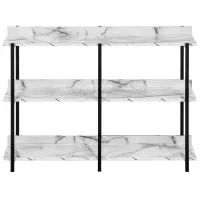 White Marble & Black Metal Console Table