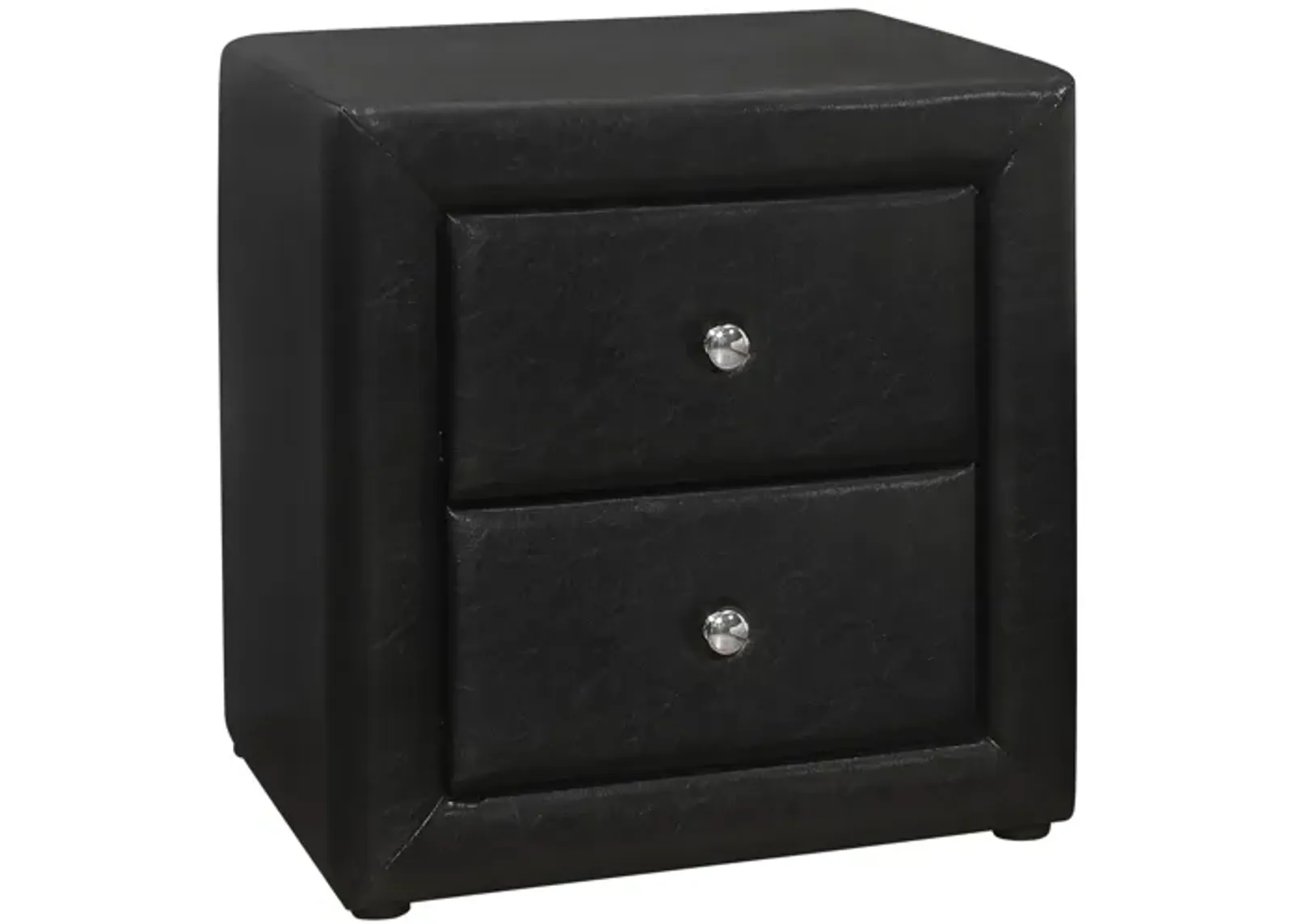 Black Leather-Look Nightstand