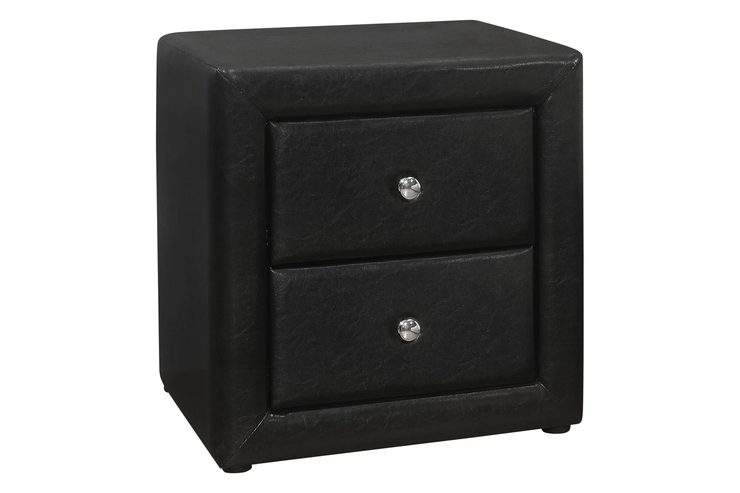 Black Leather-Look Nightstand