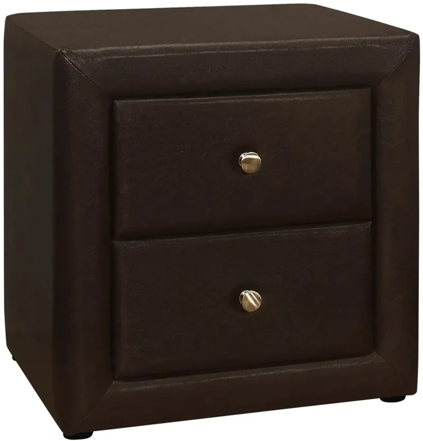 Brown Leather-Look Nightstand