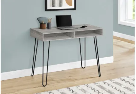 Grey & Black Metal Computer Desk