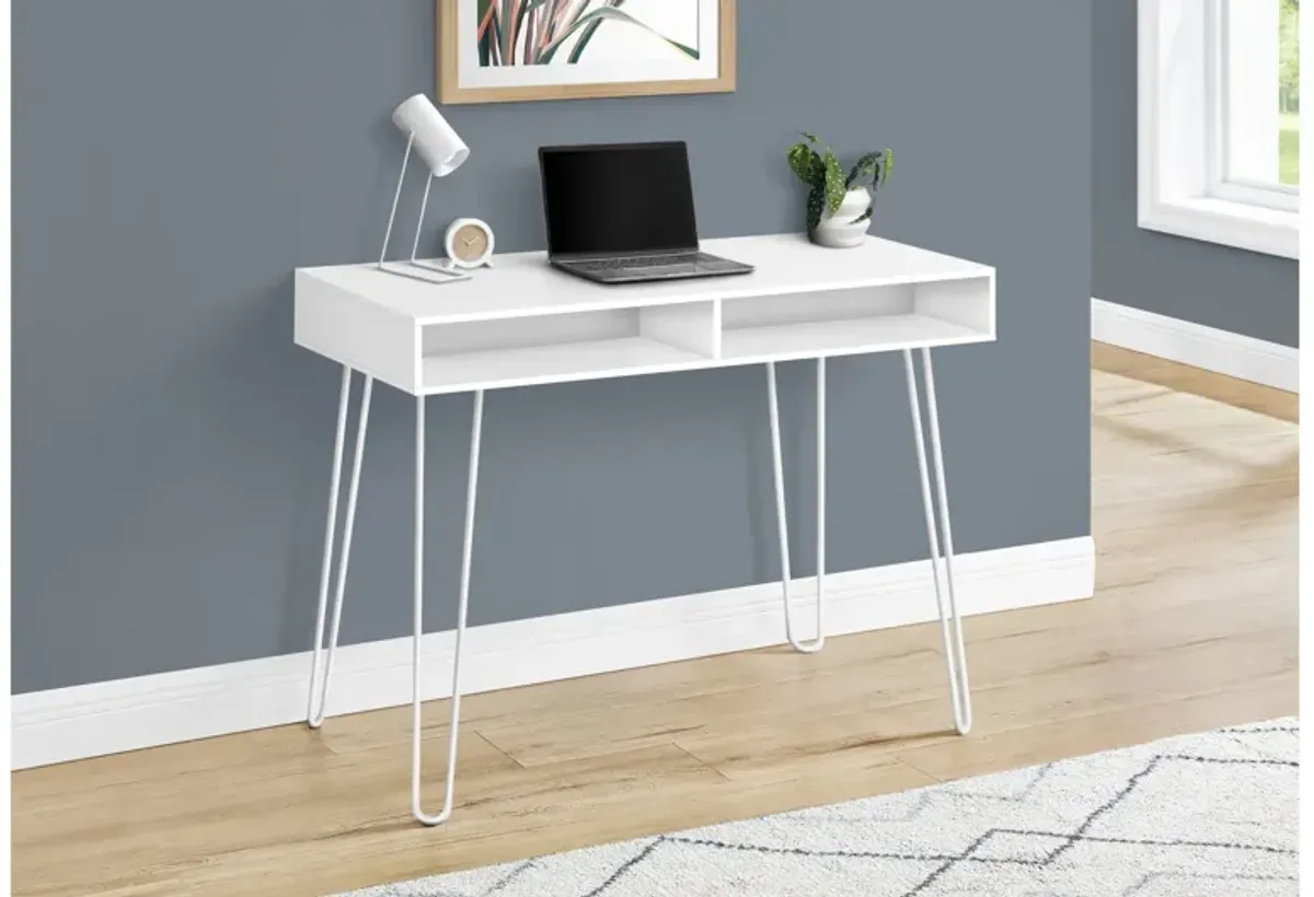 White Metal Computer Desk