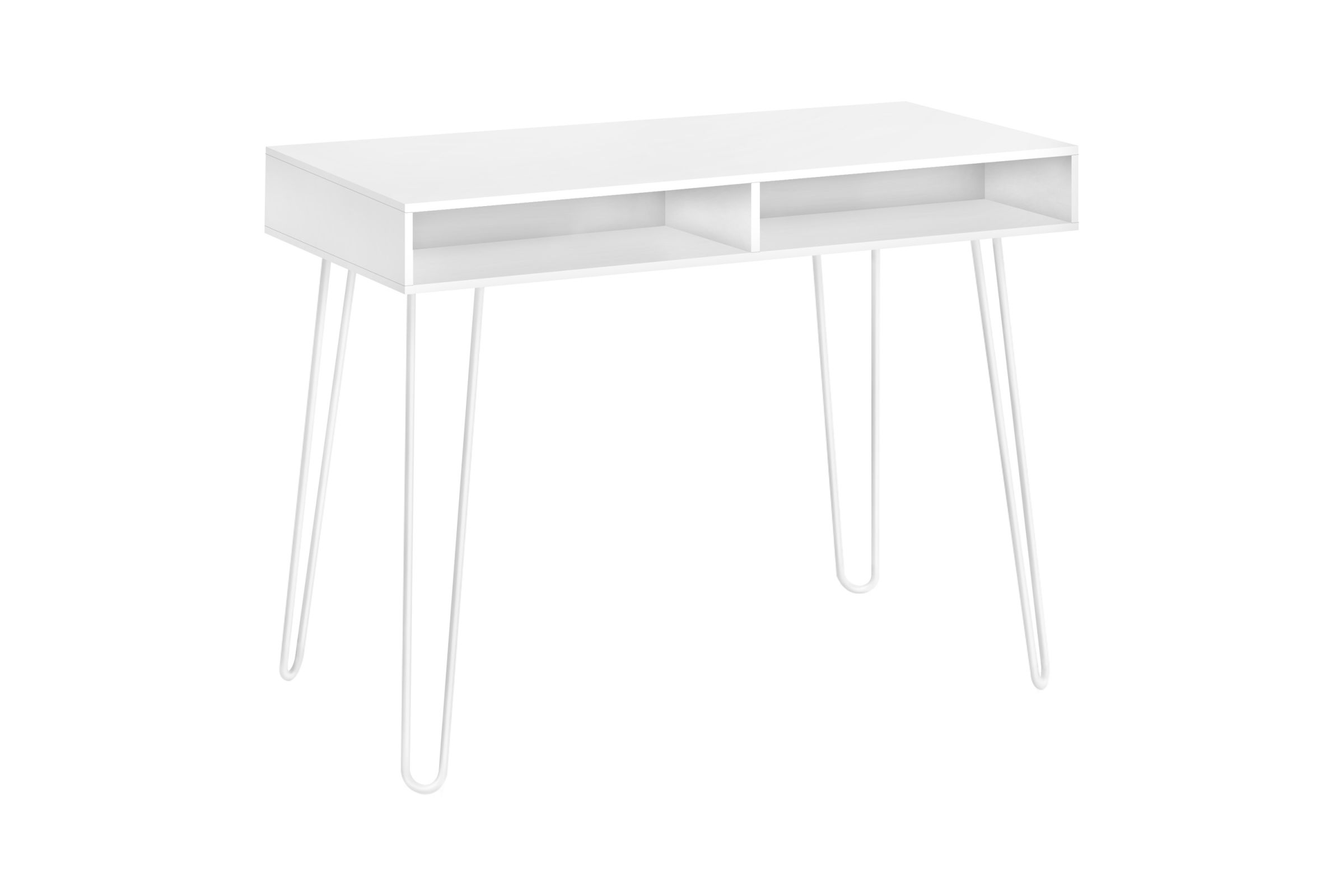 COMPUTER DESK 40"L / WHITE / WHITE METAL
