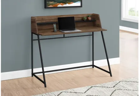 Brown Reclaimed Wood & Black Metal Computer Desk