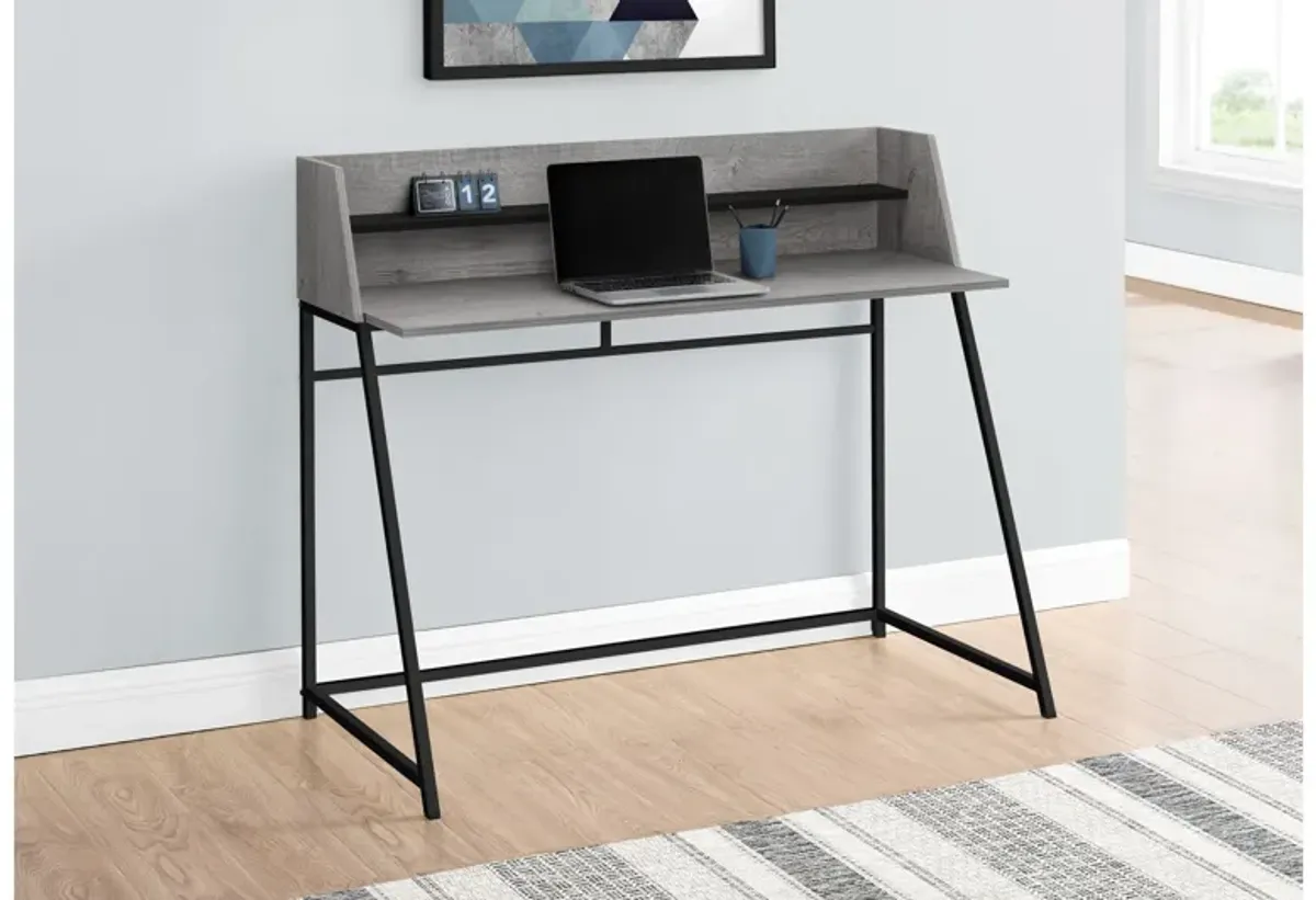 Grey & Black Metal Computer Desk