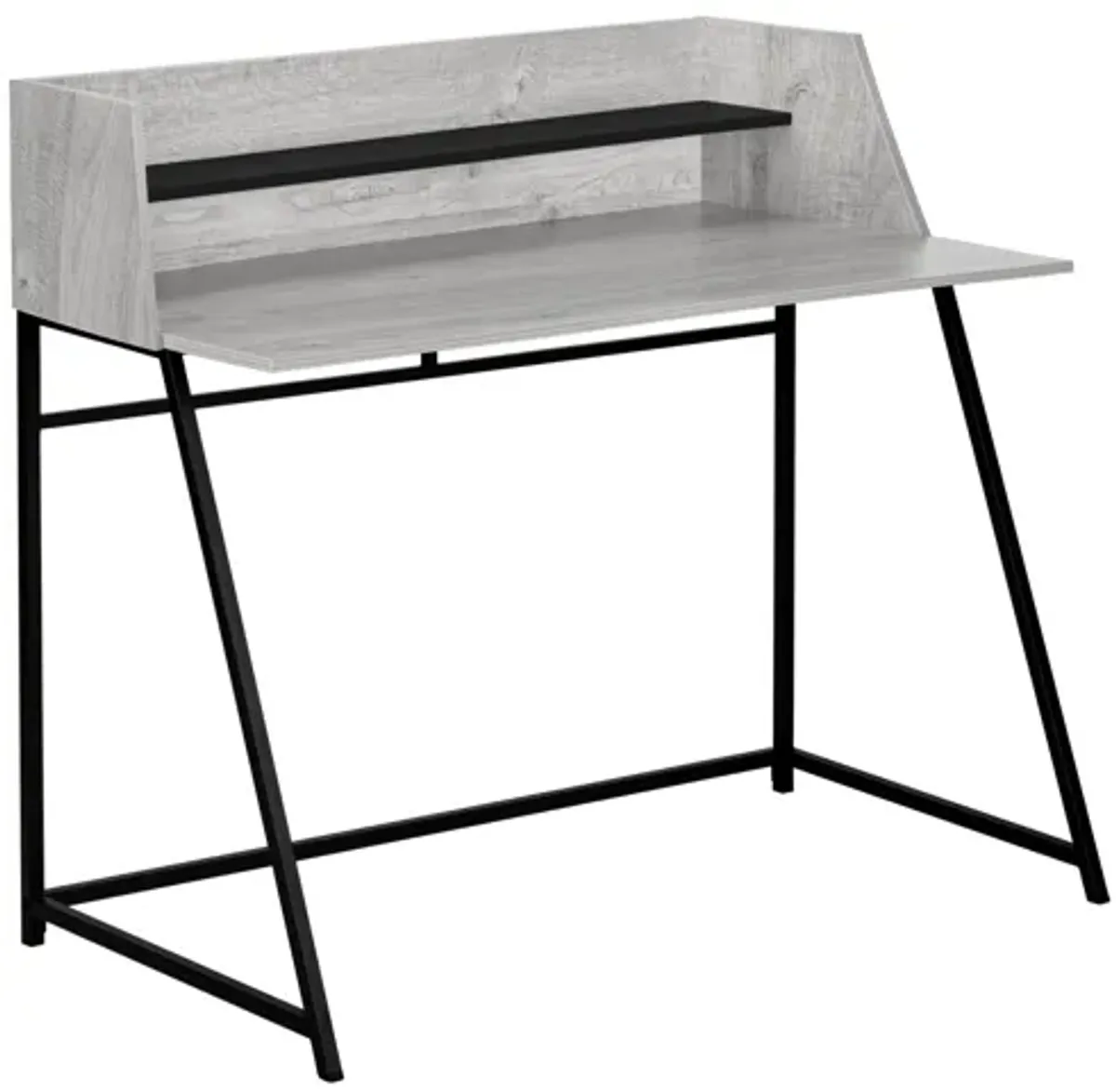 Grey & Black Metal Computer Desk